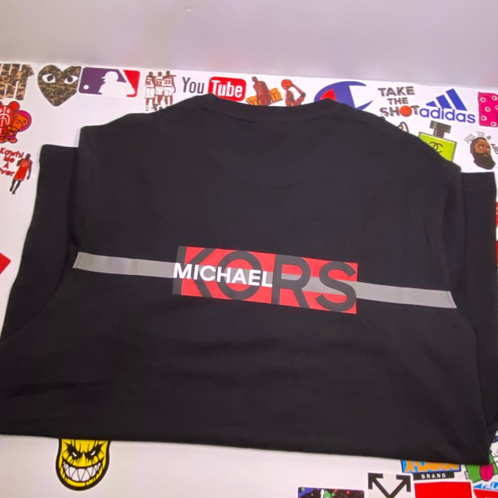 New Michael Kors Men Black Crew Neck Short Sleeve T-Shirt Size M $79.50